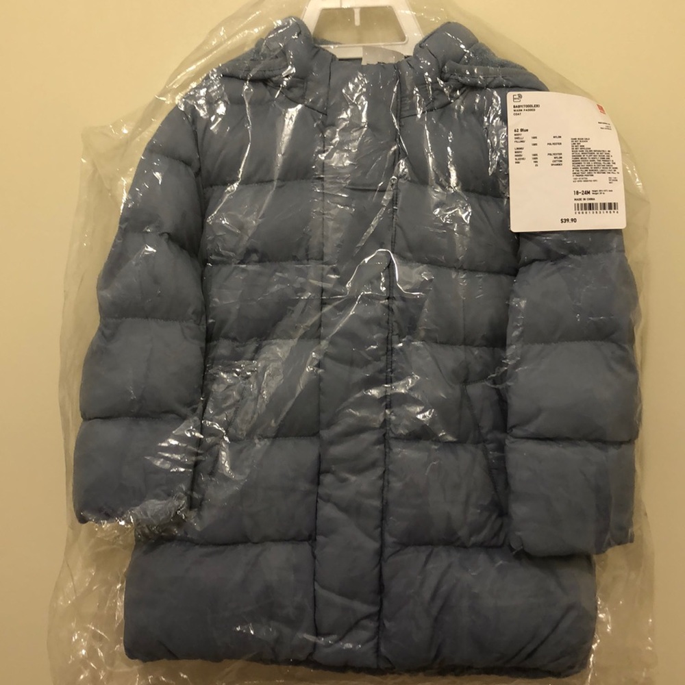 Uniqlo baby puffer jacket with fleece lining